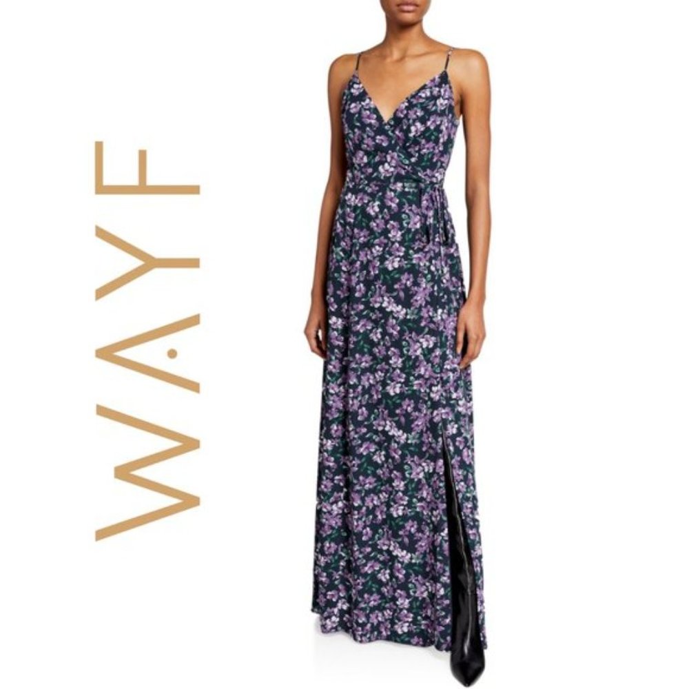 WAYF Angelina True Wrap Slit Maxi Dress XS